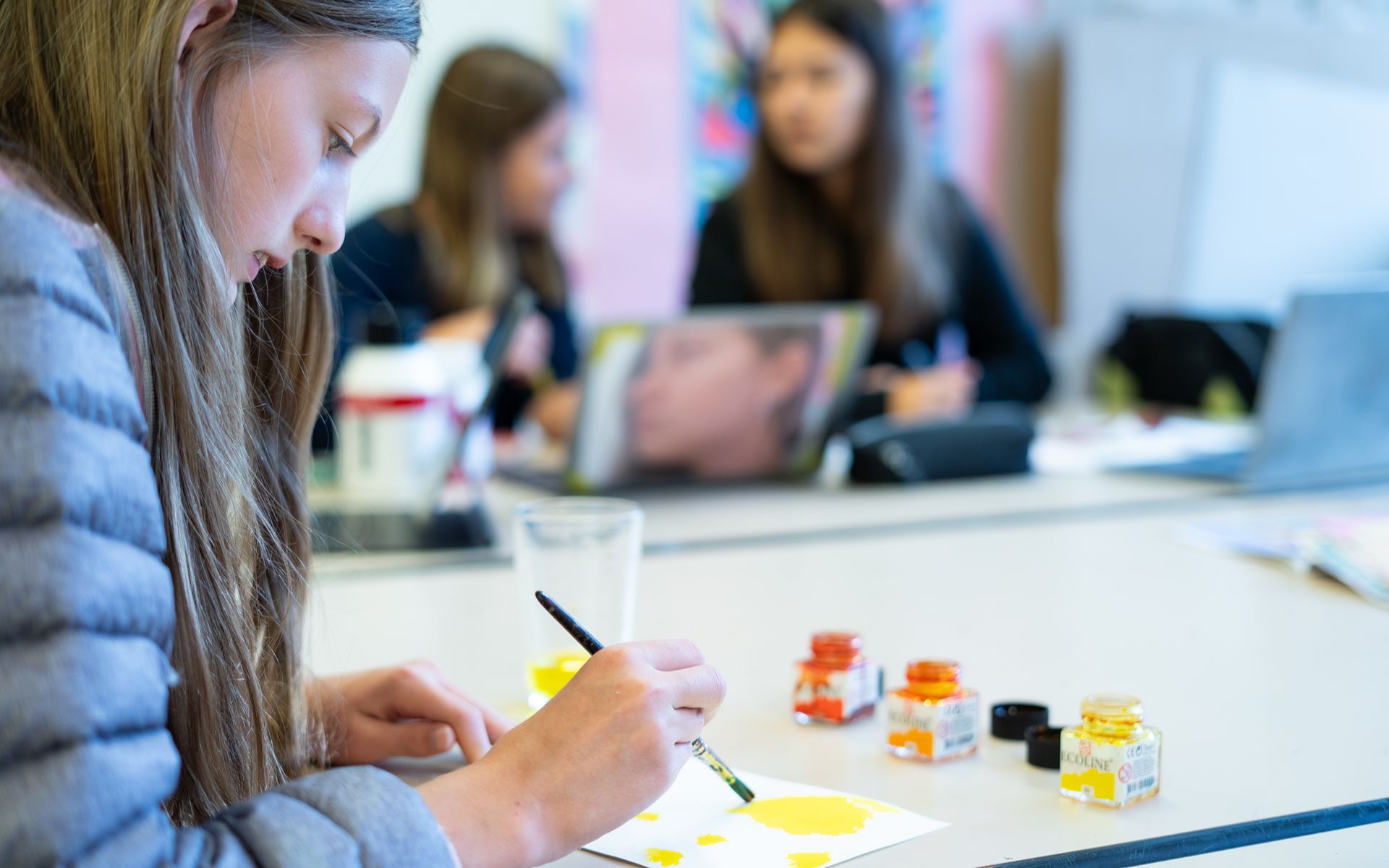 photo of ISSH student painting